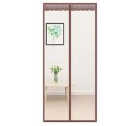 Porte moustiquaire magnétique, anti-pluie et neige magique porte pliante sans perçage, pour porte française, serre -E-100x200CM