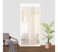 Porte moustiquaire magnétique - Blanc - Fermeture magnétique mains libres - Bugs Out & Breeze In, 125 x 230 cm (largeur x hauteur)