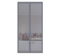 Porte moustiquaire magnétique en fibre de verre robuste avec fermeture complète du cadre en maille pour cuisine et salon - Gris - 110 x 220 cm - Facile à installer et design durable