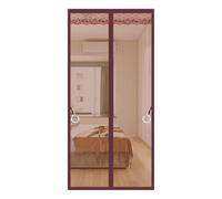 Porte Moustiquaire Magnétique Indéchirable Et Durable Rideau Anti Moustique Doté D'une Bande Velcro De 4 Cm Sur Le Dessus Sans Perçage Fermeture Automatique Pour Balcon(Fine brown stripes,95 * 220cm)