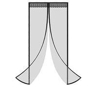 Porte moustiquaire magnétique, Loboo Idea Magnetic Door Curtain, 110x220cm Fly Screen Door Black with Magnets Heavy Duty Mesh Curtain, For Front Door Apartments And More, Pet And Kid Entry Friendly