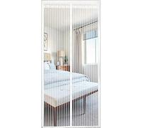 Porte moustiquaire magnétique robuste en fibre de verre, maille renforcée, fermeture automatique, cadre complet for portes françaises/fenêtres/doubles(A,110x220cm(43x87inch))
