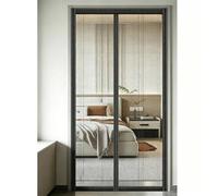 Porte Moustiquaire, Protection Contre Les Insectes De Balcon Fermeture Automatique Adsorption Magnétique, Pas Perçage, For Portes Salon Balcon-90x200cm(Black,130x200cm)