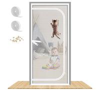Porte moustiquaire renforcée pour Chat - 81,3 x 208,3 cm - Très résistante - avec Fermeture éclair bilatérale - Empêche Les Chiens et Les Chats de Sortir de la Maison, de la Chambre, du Salon, de la