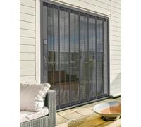 Porte moustiquaire rétractable personnalisée - Grille en accordéon verrouillable en aluminium - Design plissé pour balcon avant et entrée de terrasse - 86 cm x 203 cm - Indéchirable et facile à