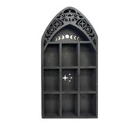 Porte- Mural en Bois - étagère à Affichage en Gothique, décoration Murale sorcière | Rack de Rangement pour Chambre, Armoire à Cristaux, Support de Vernis à Ongles, étagère esthétique p