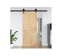 vidaXL Porte, Porte Coulissante, Porte Suspendue d'Entrée Grange Cuisine Garage Chambre à Coucher Maison Intérieur, Bois Massif de Pin