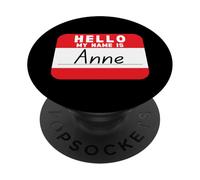 Porte-nom drôle Bonjour, Mon nom est Anne PopSockets PopGrip Adhésif