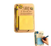 Porte-notes adhésif « Tout ce que je dois me rappeler », bloc-notes en bois humoristique, porte-notes adhésif for petits pense-bêtes, tableau mémo de bureau, bloc-notes de bureau(Yellow)