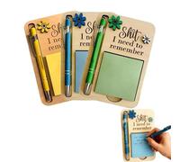Porte-notes adhésif « Tout ce que je dois me rappeler », bloc-notes en bois humoristique, porte-notes adhésif for petits pense-bêtes, tableau mémo de bureau, bloc-notes de bureau(Yellow+green+blue)