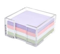 Porte-notes autocollant en acrylique avec 4 blocs-notes, organiseur de bureau antidérapant pour dortoir, salle de classe, école, 3 x 3 pouces