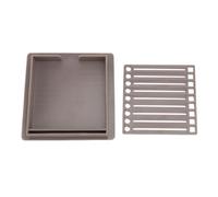 Porte-notes autocollantes avec pochoir cadres transparents, modèle de notes autocollantes et boîte de rangement pour blocs-notes 3x3 pouces, fournitures scolaires et de bureau, (Brun)