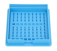 Porte-notes autocollantes, pochoir compatible avec distributeur polyvalent, modèle de pochoir de notes autocollantes pour l'organisation du bureau, plastique 3,7 x 3,6 x 0,7 pouces (Bleue)
