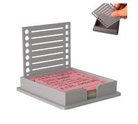 Porte-notes Avec Pochoir, Boîte De Rangement Pour Blocs-notes 7.6 * 7.6cm, Gabarit De Notes Avec Fentes Astucieuses, Pour Organiser Les Notes Et Dessiner Des Soulignés (Grey)