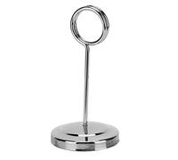 Porte-numéro de table en acier inoxydable |Robuste et résistant à la décoloration - Résistant pour restaurant/hôtel/mariage |Clip photo léger avec un design d'anneau élégant (Silver)