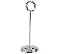 Porte-numéro de table en acier inoxydable |Robuste et résistant à la décoloration - Résistant pour restaurant/hôtel/mariage |Clip photo léger avec un design d'anneau élégant (Silver)