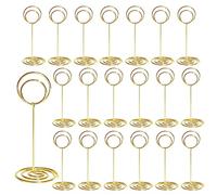 Porte-Numéros de Table,20 pcs Porte-Cartes Supports Porte-Noms de Table Photo Menu Clip porte photo pince,pour Décoration de Table Mariage Fête Bureau(Ronde,85 * 35mm)