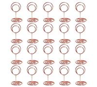 Porte-Numéros de Table,20 pcs Porte-Cartes Supports Porte-Noms de Table Photo Menu Clip porte photo pince,pour Décoration de Table Mariage Fête Bureau(Ronde,Or Rose)