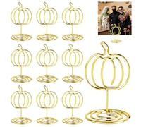 Porte-numéros de table d'Halloween | Porte-numéro de table en forme de citrouille dorée pour Thanksgiving, remise de diplôme, café, hôtel, restaurant, galerie