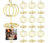 Porte-numéros de table d'Halloween | Porte-photos en forme de citrouille dorée pour Thanksgiving, remise de diplôme, café, hôtel, restaurant, galerie