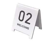 Porte-numéros de table en forme de tente, Cartes Tente Double FaceBanquets Restaurants(White,51~60)