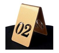 Porte-numéros de table en forme de tente, Ensemble de numéros table en acrylique gravé au laser double face doré(36-40,4 * 6.5cm)
