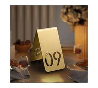 Porte-numéros de table en forme de tente, Lot de 10 numéros table en laiton, support tente double face(Number 6)