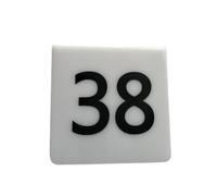 Porte-numéros de table en forme de tente, Numéros de table en acrylique 1-70 blanc et noir double face(White,1~30)