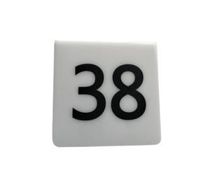 Porte-numéros de table en forme de tente, Numéros de table en acrylique 1-70 blanc et noir double face(White,11~20)