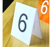 Porte-numéros de table en forme de tente, Panneaux de tente double face numéros 1 à 100 réceptions banquets(White,51~60)