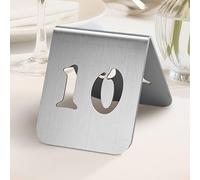 Porte-numéros de table en forme de tente, Porte-numéros de table en acier inoxydable, style tente empilable(Silver-6cm,46032)
