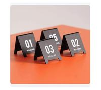 Porte-numéros de table, Lot de 10 numéros table en acrylique noir 6,1 x,9 cm(71-80)