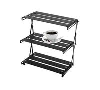 Porte-objets de camping, porte-objets de camping pliable,Organisateur pliable Étagère de bureau de pique-nique à 3 couches | Organisateur de rayonnage de camping robuste pour la maison pour c