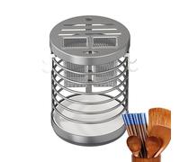 Porte-objets pour baguettes, organisateur de baguettes - Porte-cylindre pour ustensiles de cuisine avec drainage | Plateau creux en métal pour organisateur de baguettes avec drainage efficace pour les