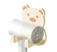 Porte-objets pour sèche-cheveux, support de sèche-cheveux,Porte-sèche-cheveux mural autocollant Hug Bear - Organisateur multifonctionnel d'outils de cheveux en forme de bande dessinée pour fer à