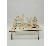 Porte oeuf de pâques en Bois FONGWAN décor de fête de Easter-A Marron G