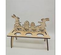 Porte oeuf de pâques en Bois FONGWAN décor de fête de Easter-C Marron G