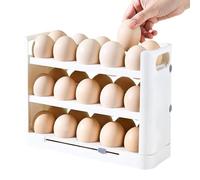 Porte-Oeufs Pour Réfrigérateur - Plateau Économiseur d'Espace avec Poignées - Organisateur Œufs Grande Capacité - pour Congélateur Plan de Travail Garde-Manger Armoire Camping Appartement Ferme Maison