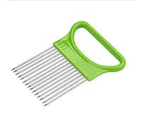 Porte-oignon pour trancher, coupe-oignon en acier inoxydable et broche pour attendrisseur de viande, trancheuse de cuisine, pour pomme de terre, concombre, tomate, avocat, steak(Vert)