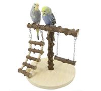 Porte-oiseaux | Aire de jeux pour perroquets en bois | Support pour oiseaux avec escaliers et balançoires sur les photos ne contient pas de fibres chimiques inoffensives pour la santé des animaux de