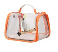 Porte-oiseaux - Avec perchoir en bois et plateau facile à , respirant, poignée confortable, portable | Cage de pour perroquet | Pour perruches, perruches, colibris, S