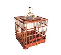 Porte-Oiseaux Cage à Oiseaux en Bois de Style Chinois Traditionnel Décoration de Jardin Vecteur Oiseau sculpté carré Classique Cages pour Animaux