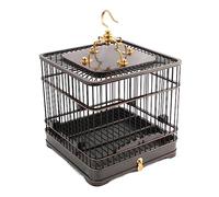 Porte-Oiseaux Cage à Oiseaux perchoir en Bois tiroir à Double Fond Oiseau carré Cage à Oiseaux Petit Affichage Cage à Oiseaux Cages pour Animaux(B)