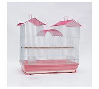 Porte-Oiseaux Grand château Cage à Oiseaux Maison Cage à Oiseaux Perroquet Cage à Oiseaux adapté à la Peau de Tigre Noir Phoenix canari Oiseau d'amour Cages pour Animaux(B)
