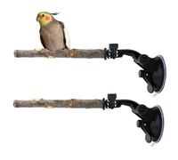 Porte-oiseaux pour fenêtre, 2 pièces, support réglable, jouet d'entraînement, porte-perches en bois, pour perruches, extérieur, balcon, appartement, arbre de douche, miroir