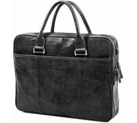 Porte-ordinateur Gérard Henon Outland en Cuir de Vachette vieilli pleine fleur GH 8380 - Noir Noir