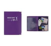Porte ordonnance violet étui carte vitale mutuelle made in France VIOLET G
