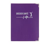 Porte Ordonnance Violet Fabrication Française Etui Carte Vitale mutuelle Dossier santé Feuilles Maladies