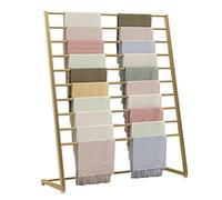 Porte-organiseur d'écharpe de grande capacité pour serviettes / pantalons/châles, étagère multifonctions autoportante pour rangement/maison, petit espace, longueur dorée 100 cm