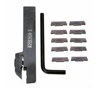 Porte-outil de rainurage indexable MGEHR1616-3 Barre d'alésage de tournage avec 10 inserts MGMN300, alliage d'acier pour semi-finition et finition
